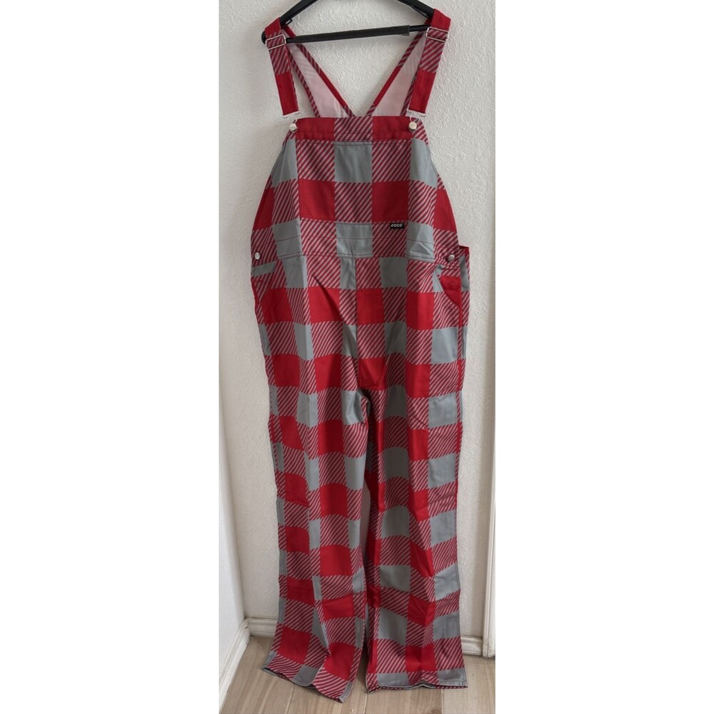 Foco Plaid Overalls Red Gray Size 2XL